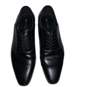 Call It Spring Mens Black Leather Oxford Dress Shoes With Lace-Up Closure & Rubb